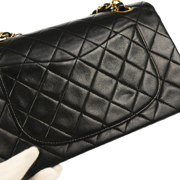 Chanel Black Lambskin Small Classic Double Flap Shoulder Bag