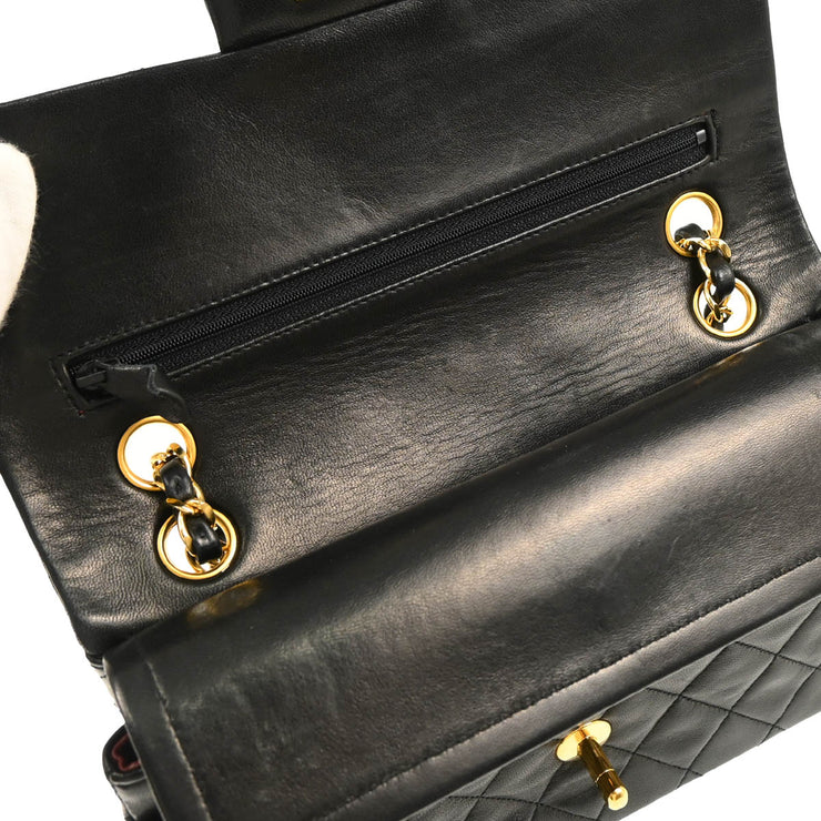 Chanel Black Lambskin Small Classic Double Flap Shoulder Bag