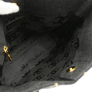 Chanel 2004-2005 Gray Felt Wild Stitch Tote Handbag