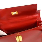 Hermes 1993 Red Box Calf Kelly 32 Sellier 2way Shoulder Handbag