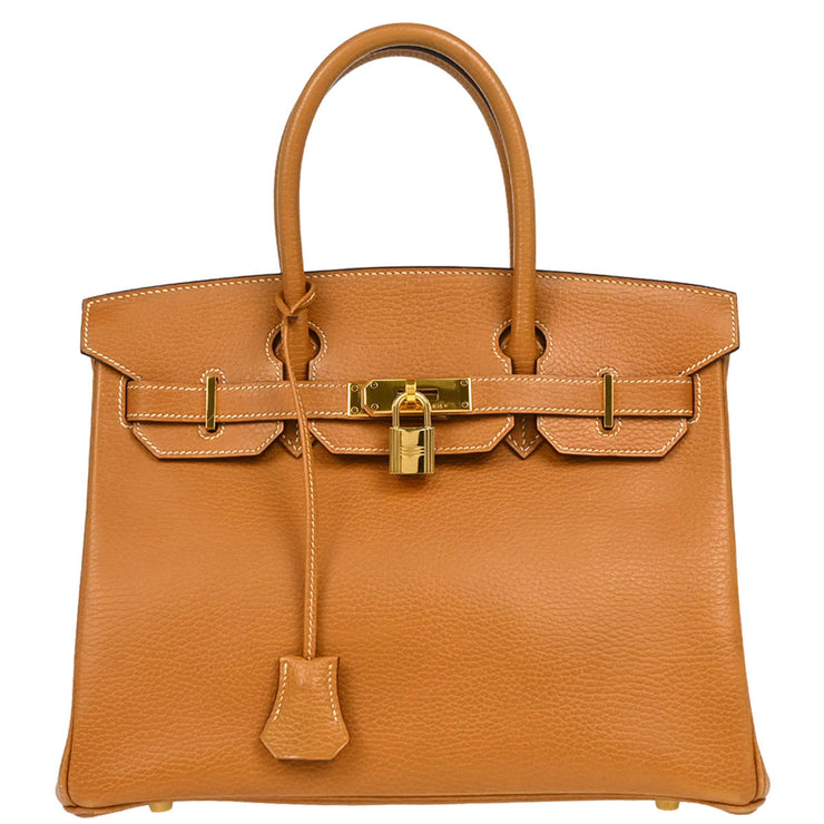 Hermes 2003 Gold Ardennes Birkin 30 Handbag