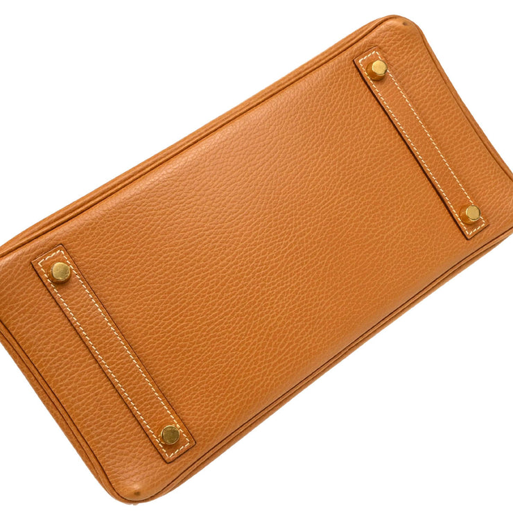 Hermes 2003 Gold Ardennes Birkin 30 Handbag