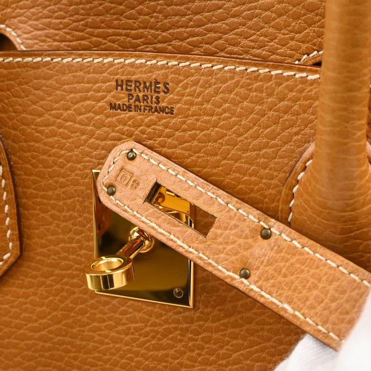 Hermes 2003 Gold Ardennes Birkin 30 Handbag