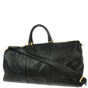 Chanel Black Lambskin Bicolore 2way Duffle Handbag