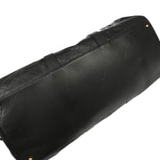 Chanel Black Lambskin Bicolore 2way Duffle Handbag