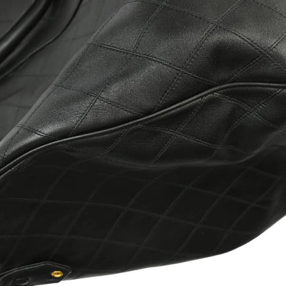 Chanel 1991-1994 Black Lambskin Bicolore 2way Duffle Handbag