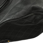 Chanel Black Lambskin Bicolore 2way Duffle Handbag