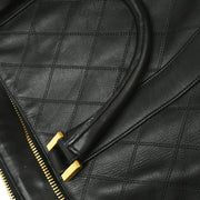 Chanel Black Lambskin Bicolore 2way Duffle Handbag