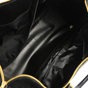 Chanel Black Lambskin Bicolore 2way Duffle Handbag