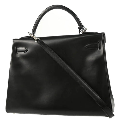Hermes 2008 Black Box Calf Kelly 32 Retourne 2way Shoulder Handbag