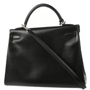 Hermes 2008 Black Box Calf Kelly 32 Retourne 2way Shoulder Handbag