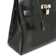 Hermes 2008 Black Box Calf Kelly 32 Retourne 2way Shoulder Handbag