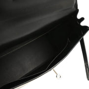 Hermes 2008 Black Box Calf Kelly 32 Retourne 2way Shoulder Handbag