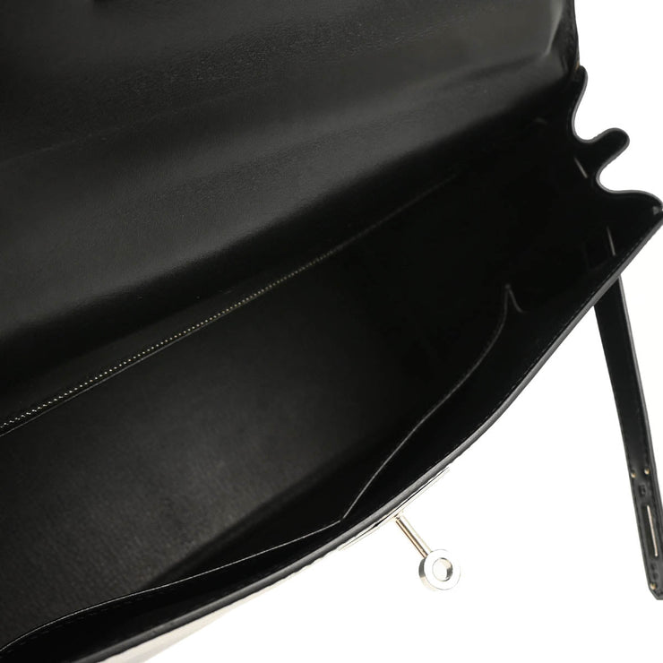 Hermes 2008 Black Box Calf Kelly 32 Retourne 2way Shoulder Handbag