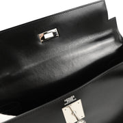 Hermes 2008 Black Box Calf Kelly 32 Retourne 2way Shoulder Handbag