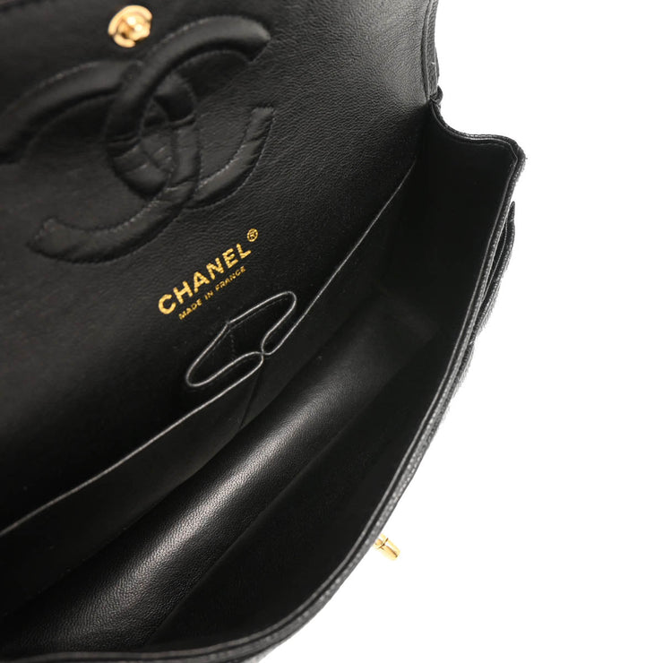 Chanel 2004-2005 Black Caviar Medium Classic Double Flap Shoulder Bag