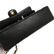 Chanel 2004-2005 Black Caviar Medium Classic Double Flap Shoulder Bag
