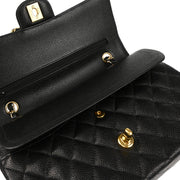 Chanel 2004-2005 Black Caviar Medium Classic Double Flap Shoulder Bag