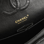 Chanel 2004-2005 Black Caviar Medium Classic Double Flap Shoulder Bag