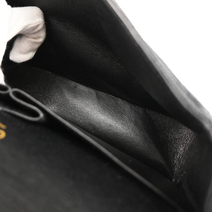 Chanel 2004-2005 Black Caviar Medium Classic Double Flap Shoulder Bag