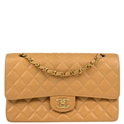 Chanel Beige Caviar Medium Classic Double Flap Shoulder Bag