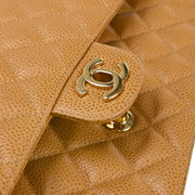 Chanel Beige Caviar Medium Classic Double Flap Shoulder Bag