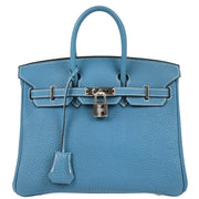 Hermes 2008 Blue Jean Togo Birkin 25 Handbag