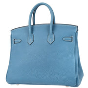 Hermes 2008 Blue Jean Togo Birkin 25 Handbag