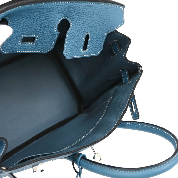 Hermes 2008 Blue Jean Togo Birkin 25 Handbag