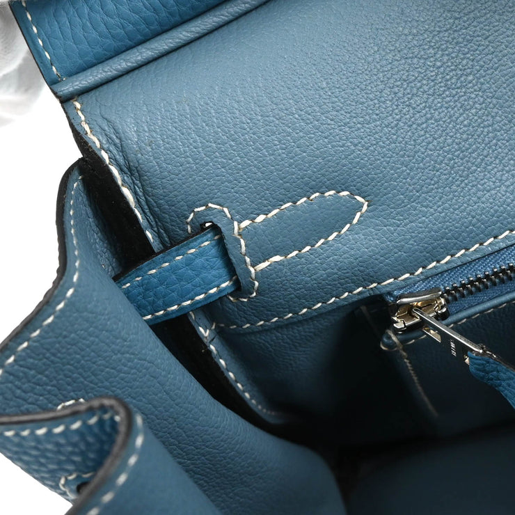 Hermes 2008 Blue Jean Togo Birkin 25 Handbag