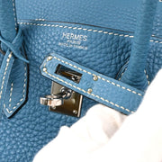 Hermes 2008 Blue Jean Togo Birkin 25 Handbag