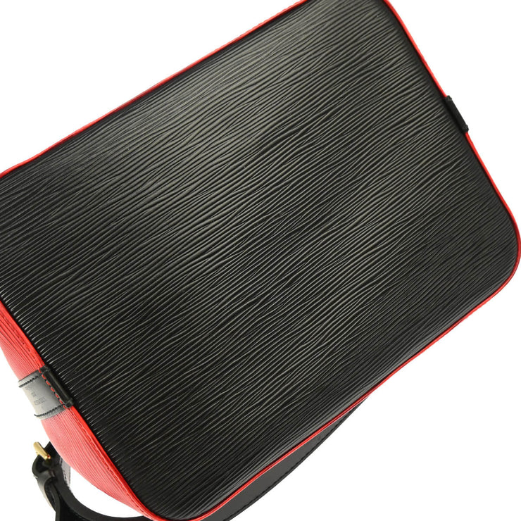 Louis Vuitton 1995 Red Black Epi Petite Noe Bucket Shoulder Bag M44172