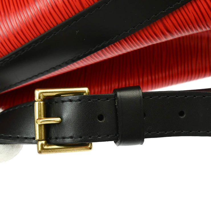 Louis Vuitton 1995 Red Black Epi Petite Noe Bucket Shoulder Bag M44172