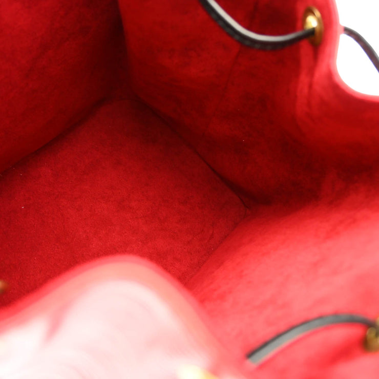 Louis Vuitton 1995 Red Black Epi Petite Noe Bucket Shoulder Bag M44172