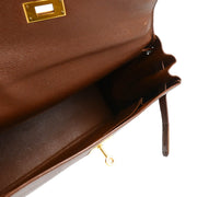 Hermes 1994 Marron Fonce Courchevel Kelly 32 Retourne 2way Shoulder Handbag