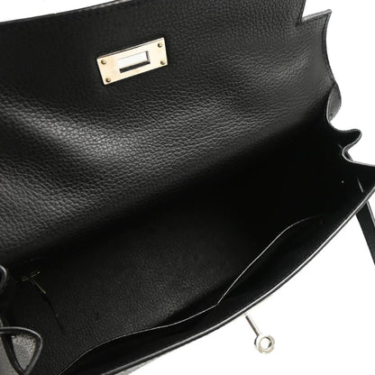 Hermes 2006 Black Togo Kelly 28 Sellier 2way Shoulder Handbag