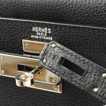 Hermes 2006 Black Togo Kelly 28 Sellier 2way Shoulder Handbag