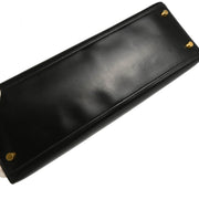 Hermes 1994 Black Box Calf Kelly 32 Sellier Handbag