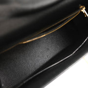 Hermes 1994 Black Box Calf Kelly 32 Sellier Handbag