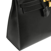 Hermes Black Box Calf Kelly 32 Sellier 2way Shoulder Handbag