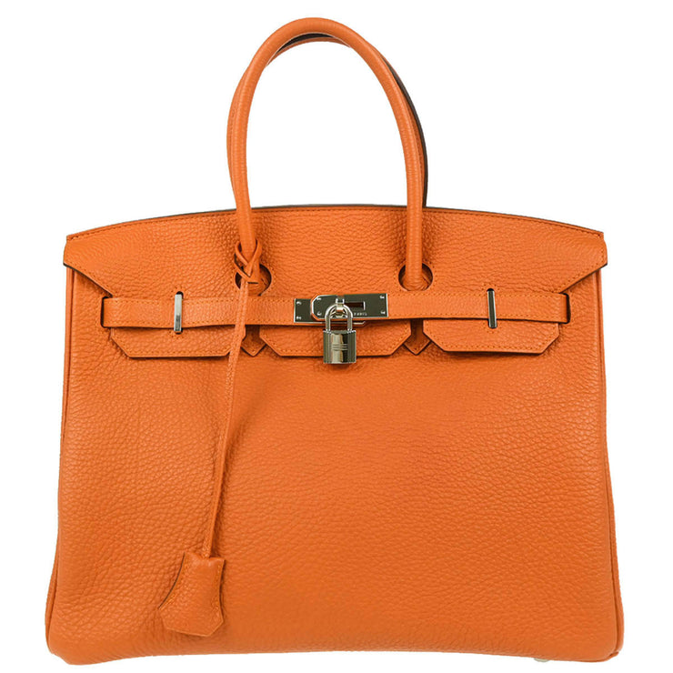 Hermes 2009 Orange Togo Birkin 35 Handbag