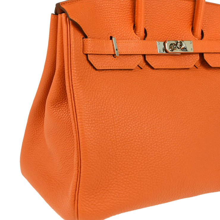 Hermes 2009 Orange Togo Birkin 35 Handbag