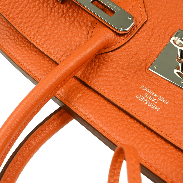 Hermes 2009 Orange Togo Birkin 35 Handbag