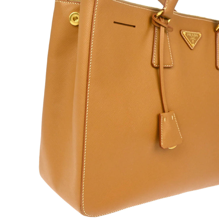 Prada Beige Leather Galleria Tote Handbag
