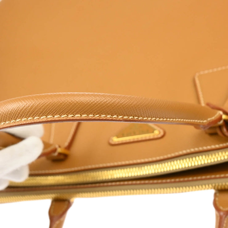 Prada Beige Leather Galleria Tote Handbag