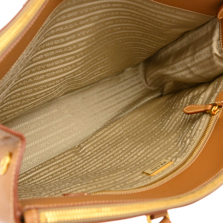 Prada Beige Leather Galleria Tote Handbag