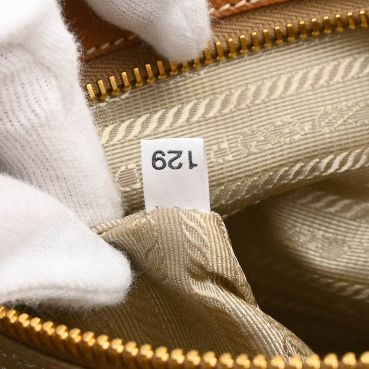Prada Beige Leather Galleria Tote Handbag