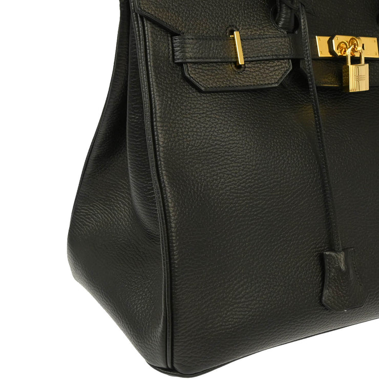 Hermes 2000 Black Ardennes Birkin 35 Handbag