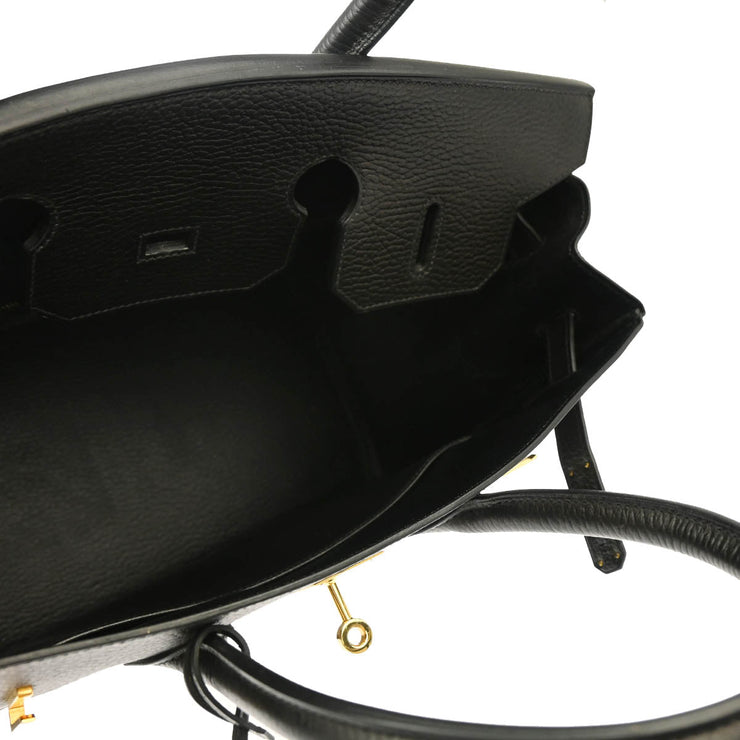 Hermes 2000 Black Ardennes Birkin 35 Handbag