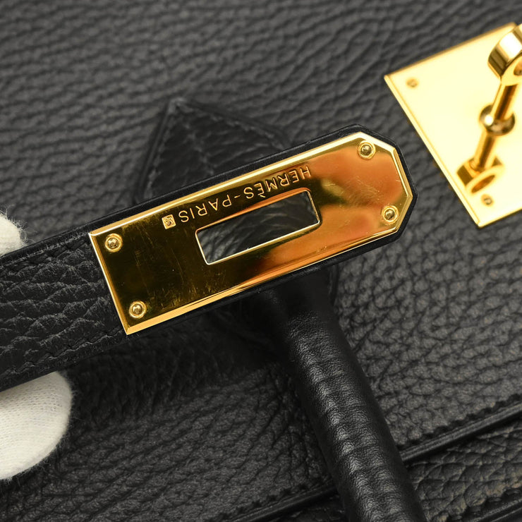 Hermes 2000 Black Ardennes Birkin 35 Handbag